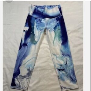 TEEKI Love Elephant Hot Yoga Pants Leggings Lotus Gray Stripe Women’s XXS EUC!